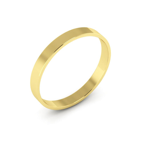 10K Yellow Gold 2.5mm extra light flat wedding bands - DELLAFORA