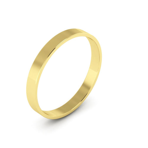 10K Yellow Gold 2.5mm extra light flat wedding bands - DELLAFORA