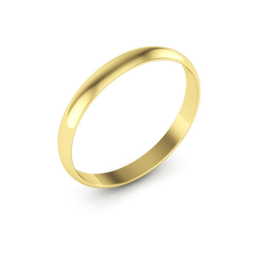 10K Yellow Gold 2.5mm extra light half round wedding bands - DELLAFORA