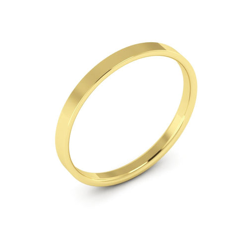 10K Yellow Gold 2mm extra light flat comfort fit wedding bands - DELLAFORA
