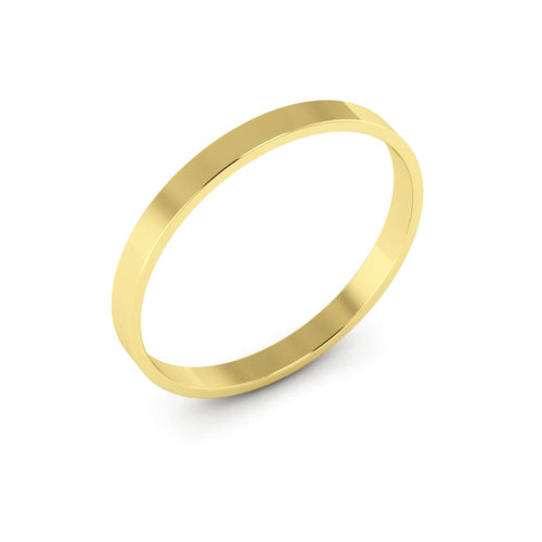 10K Yellow Gold 2mm extra light flat wedding bands - DELLAFORA