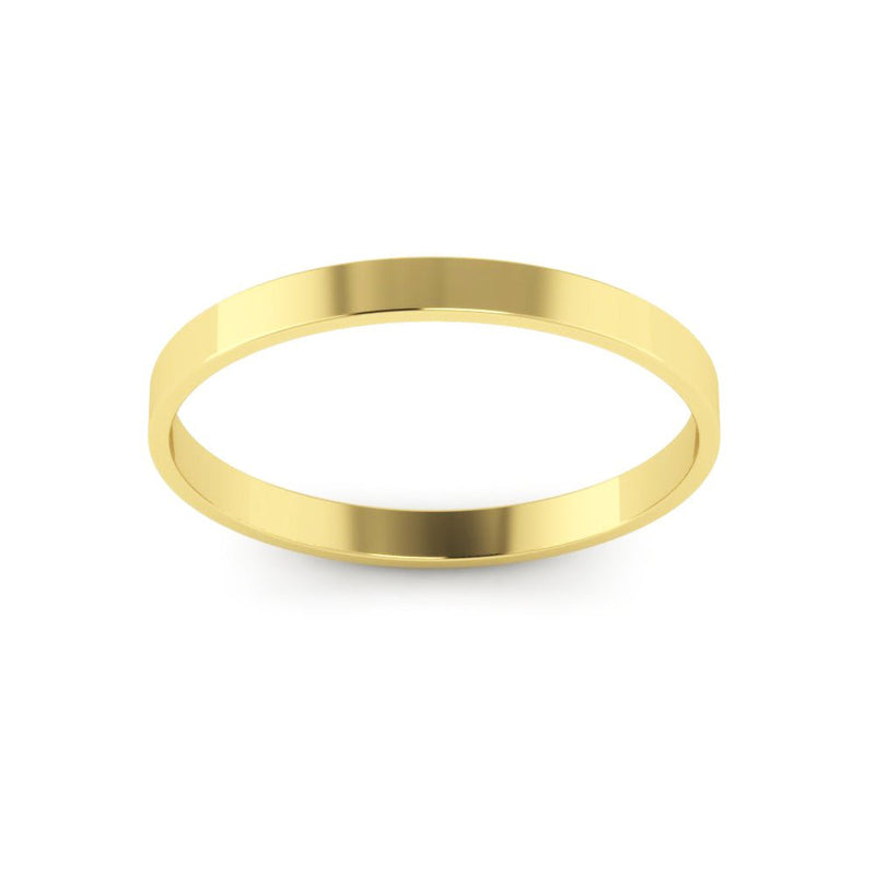 10K Yellow Gold 2mm extra light flat wedding bands - DELLAFORA