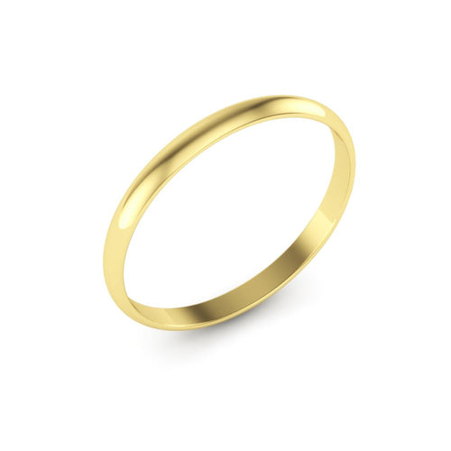 10K Yellow Gold 2mm extra light half round wedding bands - DELLAFORA