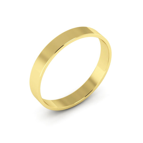 10K Yellow Gold 3mm extra light flat wedding bands - DELLAFORA