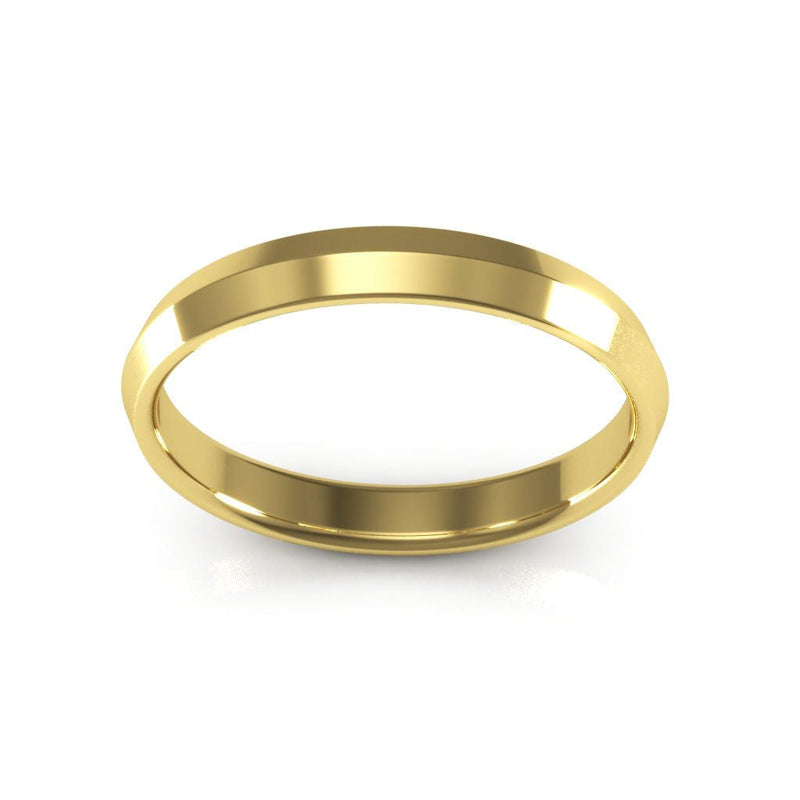 10K Yellow Gold 3mm knife edge comfort fit wedding band - DELLAFORA