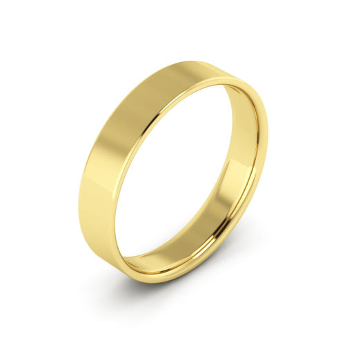10K Yellow Gold 4mm extra light flat comfort fit wedding bands - DELLAFORA