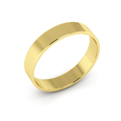 10K Yellow Gold 4mm extra light flat wedding bands - DELLAFORA