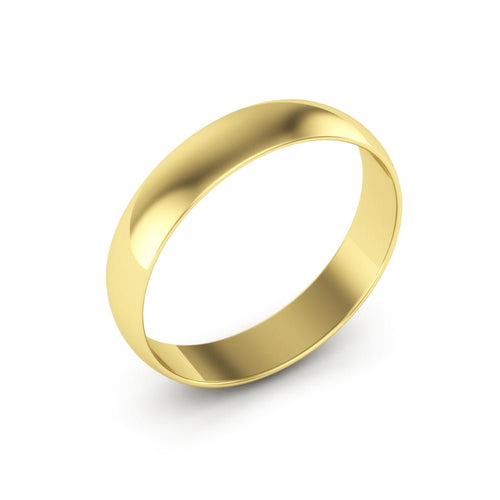 10K Yellow Gold 4mm extra light half round wedding bands - DELLAFORA