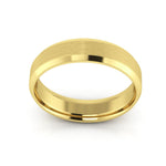 10K Yellow Gold 5mm beveled edge satin center comfort fit wedding band - DELLAFORA
