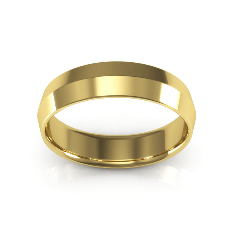 10K Yellow Gold 5mm knife edge comfort fit wedding band - DELLAFORA