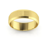 10K Yellow Gold 6mm beveled edge satin center wedding band - DELLAFORA