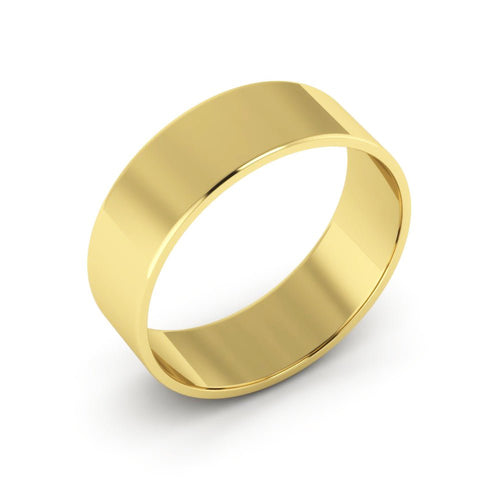 10K Yellow Gold 6mm extra light flat wedding bands - DELLAFORA