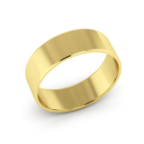 10K Yellow Gold 6mm extra light flat wedding bands - DELLAFORA