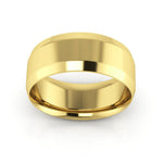 10K Yellow Gold 8mm beveled edge comfort fit wedding band - DELLAFORA