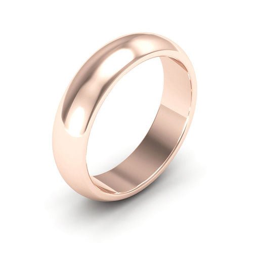 14K Rose Gold 5mm heavy weight half round wedding bands – DELLAFORA
