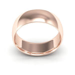 14K Rose Gold 7mm half round comfort fit wedding band - DELLAFORA
