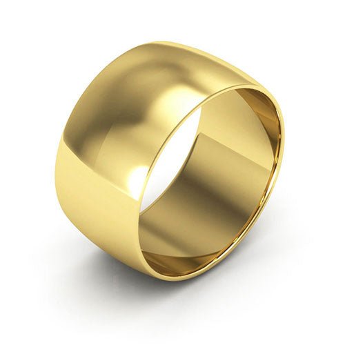 14K Yellow Gold 10mm half round wedding band - DELLAFORA