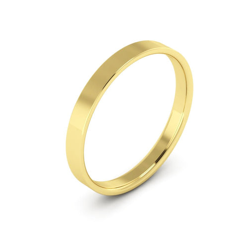 14K Yellow Gold 2.5mm extra light flat comfort fit wedding bands - DELLAFORA