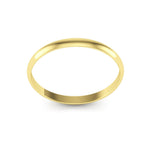 14K Yellow Gold 2mm extra light half round wedding bands - DELLAFORA
