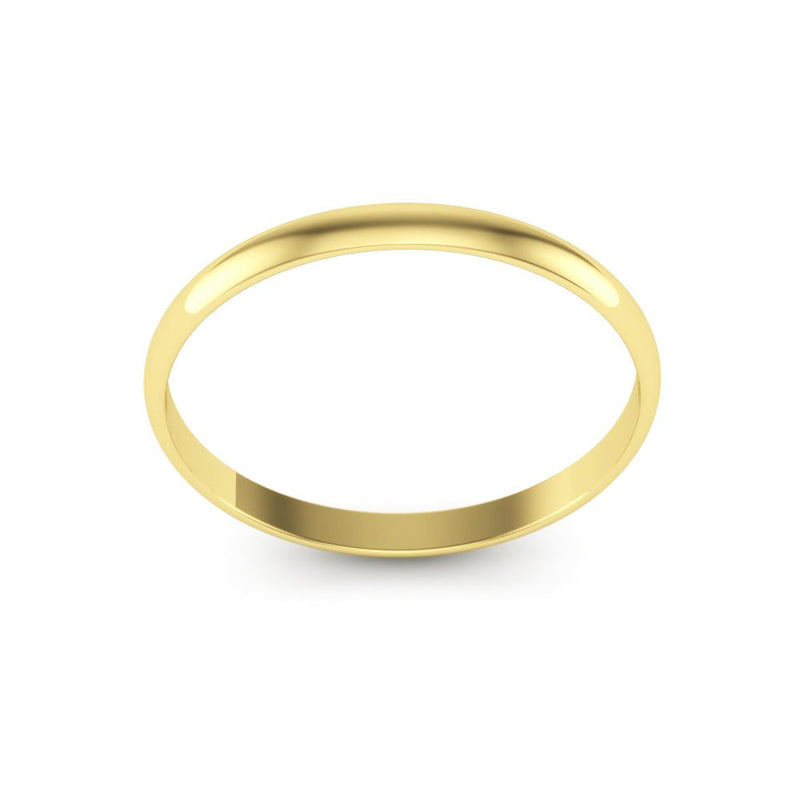 14K Yellow Gold 2mm extra light half round wedding bands - DELLAFORA