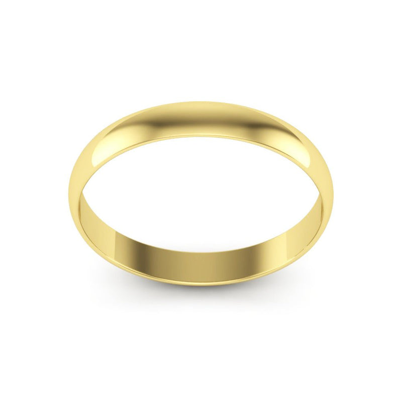14K Yellow Gold 3mm extra light half round wedding bands - DELLAFORA