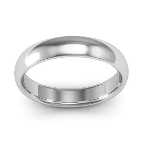 Platinum 4mm half round comfort fit wedding band - DELLAFORA