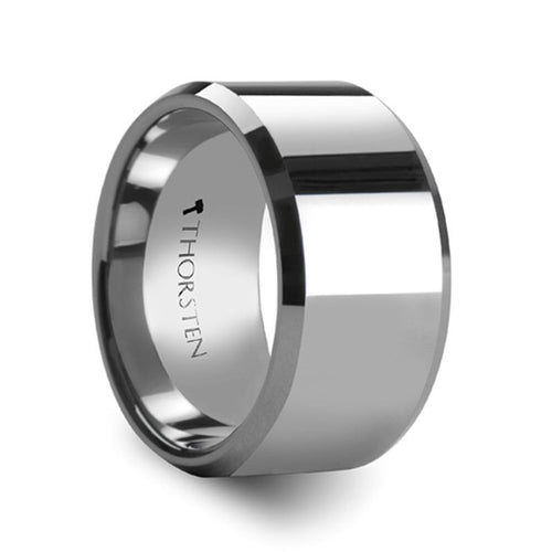CORINTHIAN Beveled Tungsten Carbide Ring - 12mm - DELLAFORA