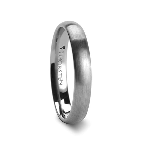 PERSEUS Domed with Brushed Finish Tungsten Band - 4mm - DELLAFORA