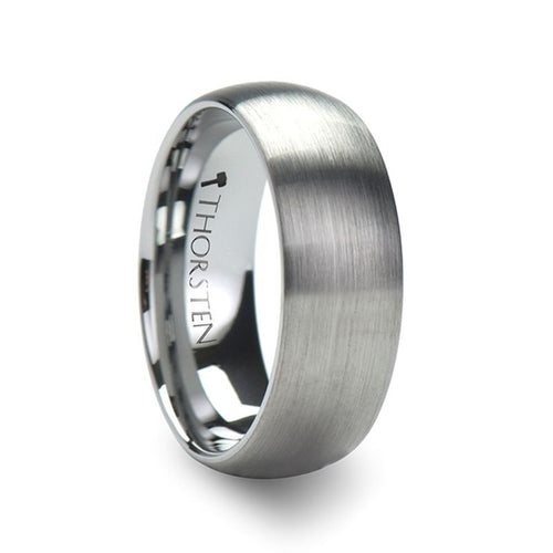 PERSEUS Domed with Brushed Finish Tungsten Band - 8mm - DELLAFORA