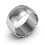 10K White Gold 10mm half round wedding band - DELLAFORA