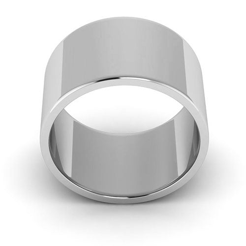 10K White Gold 12mm flat wedding band - DELLAFORA
