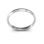 10K White Gold 2.5mm half round comfort fit wedding band - DELLAFORA