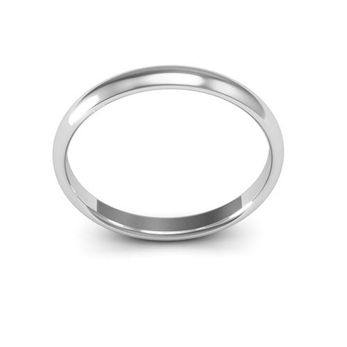 10K White Gold 2.5mm half round comfort fit wedding band - DELLAFORA