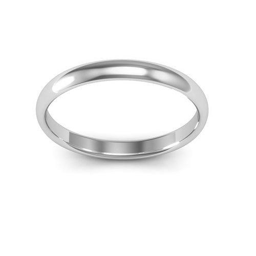 10K White Gold 2.5mm half round comfort fit wedding band - DELLAFORA