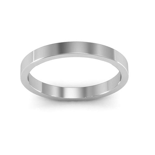 10K White Gold 2.5mm heavy weight flat wedding band - DELLAFORA