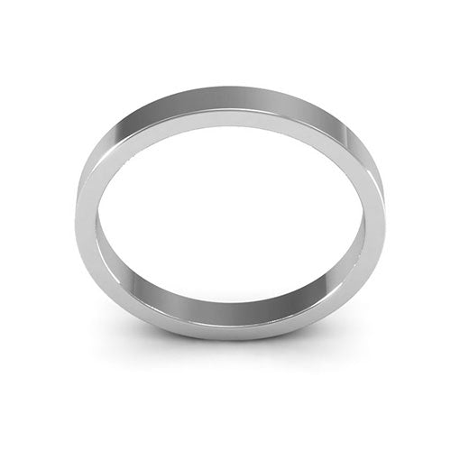 10K White Gold 2.5mm heavy weight flat wedding band - DELLAFORA