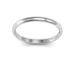 10K White Gold 2mm half round comfort fit wedding band - DELLAFORA