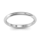 10K White Gold 2mm half round comfort fit wedding band - DELLAFORA