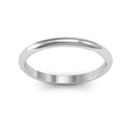 10K White Gold 2mm heavy weight half round wedding band - DELLAFORA