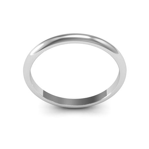 10K White Gold 2mm heavy weight half round wedding band - DELLAFORA