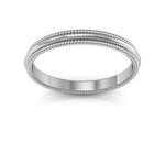 10K White Gold 2mm milgrain wedding band - DELLAFORA