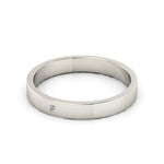 10K White Gold 3mm flat diamond wedding band - DELLAFORA