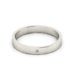 10K White Gold 3mm flat diamond wedding band - DELLAFORA