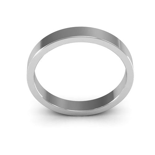 10K White Gold 3mm heavy weight flat wedding band - DELLAFORA
