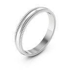 10K White Gold 3mm milgrain wedding band - DELLAFORA