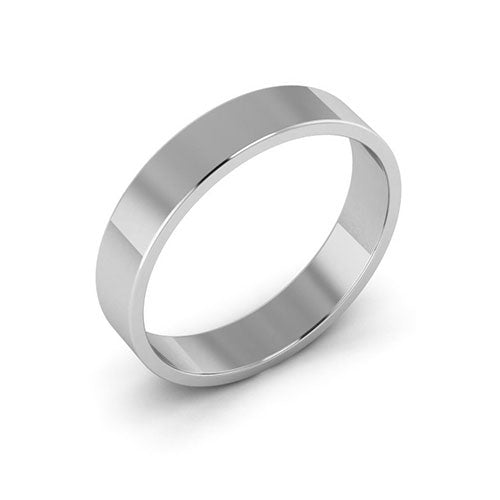 10K White Gold 4mm flat wedding band - DELLAFORA