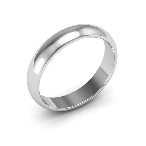 10K White Gold 4mm half round wedding band - DELLAFORA