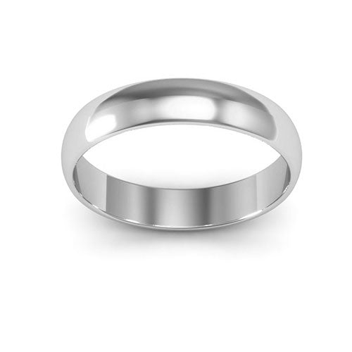 10K White Gold 4mm half round wedding band - DELLAFORA