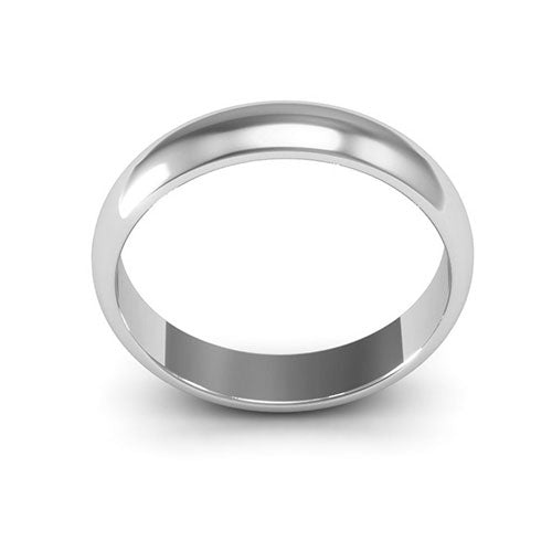 10K White Gold 4mm half round wedding band - DELLAFORA
