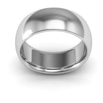 10K White Gold 8mm heavy weight half round comfort fit wedding band - DELLAFORA